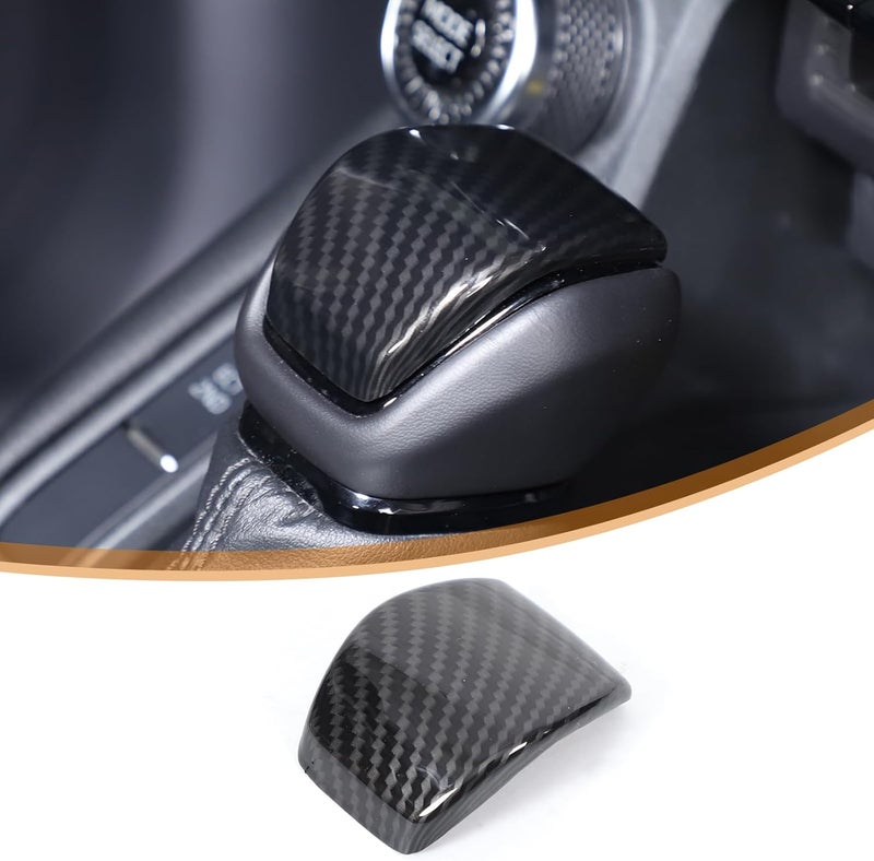 Heutamo غطاء مقبض ناقل الحركة متوافق مع تويوتا لاند كروزر برادو 250 J250 LC250 2024 2025 إكسسوارات، غطاء مقبض ناقل الحركة من ABS، قطعة واحدة (لون ألياف الكربون) - Image 1