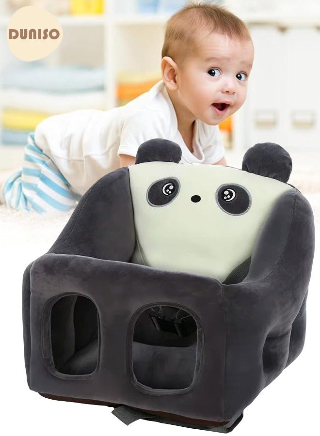 DUNISO Baby Sofa Booster Chair, Comfortable Plush Cartoon Panda Chair,Kids Sofa Support Seat Learning Sitting,Infant Safe Sitting Chair, Learning to Sit Comfortable Plush Infant Seats,Baby Sitting Chair for Newborn 3-16 Months  - Image 5