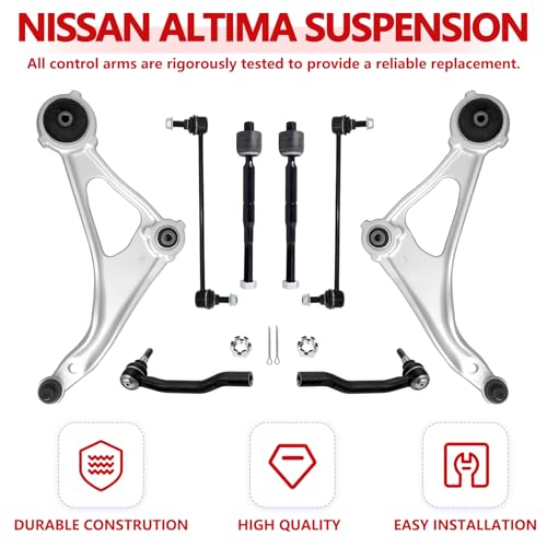 Cplbrb Front Lower Control Arm Kit Fits 2014-2018 Nissan Altima,2013 Nissan Altima 4 Door Models,2016-2019 Maxima,w/Ball Joint 2 Sway Bar Link 4 Outer & Inner Tie Rod End - Image 2