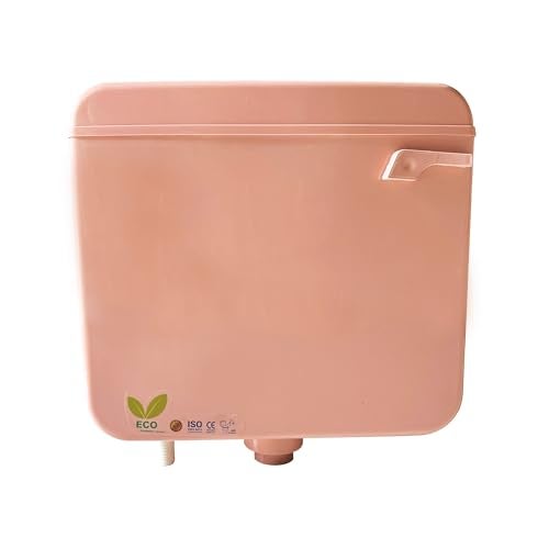 LUXART 8 LTR Wall Mounted Pink Flush Tank for Toilet - Polypropylene Smart PVC Slim Cistern | Side Handle Front Flushing with Air Freshener & Complete Kit - Image 2