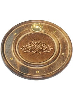 Generic Handmade Wooden Lotus Flower Incense Stick & Cone Holder 