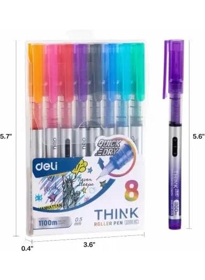 Deli Color Roller Pen Colorful Ballpoint Pens 8 0.5Mm Eq300 8C - Image 3