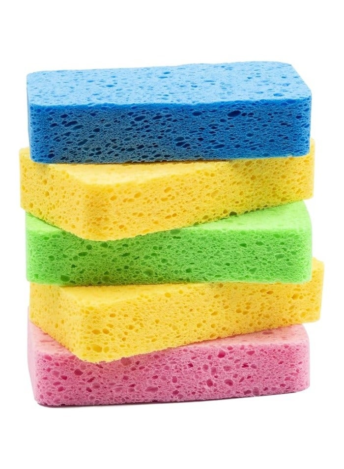 Kitchen Sponges for Dish, Thick Heavy Duty Scrub Sponges, Non-Scratch Scrubber for Household, Cookware, Bathroom, Compressed Packaging (5 Pack) - Image 1