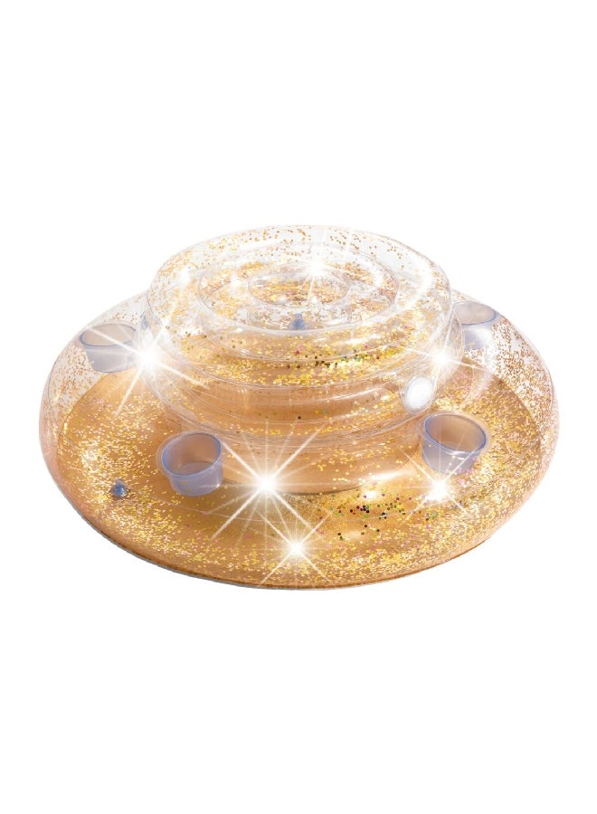 INTEX Mega Chill Inflatable Round Glitter Cup Holder Pool Float Gold 74 x 74 x 33 cm 56810 - Image 1