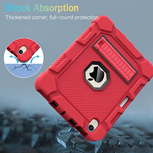 Azzsy Case for iPad Mini 7 A17 Pro 2024 / iPad Mini 6 2021 8.3 Inch, Heavy Duty Shockproof Rugged Protective Case for iPad Mini 7th/6th Generation 8.3", Red - Image 4