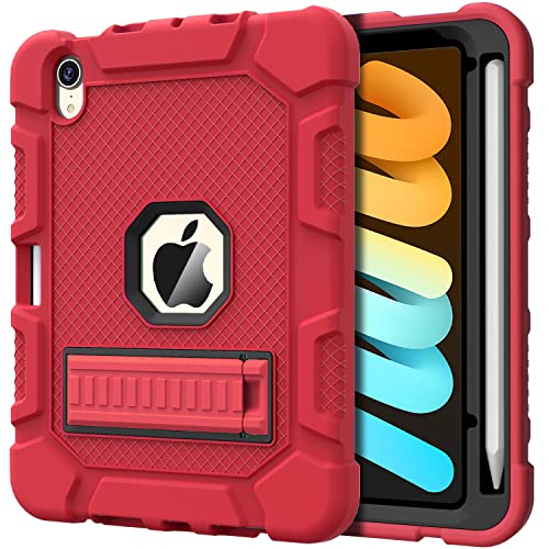 Azzsy Case for iPad Mini 7 A17 Pro 2024 / iPad Mini 6 2021 8.3 Inch, Heavy Duty Shockproof Rugged Protective Case for iPad Mini 7th/6th Generation 8.3", Red - Image 1