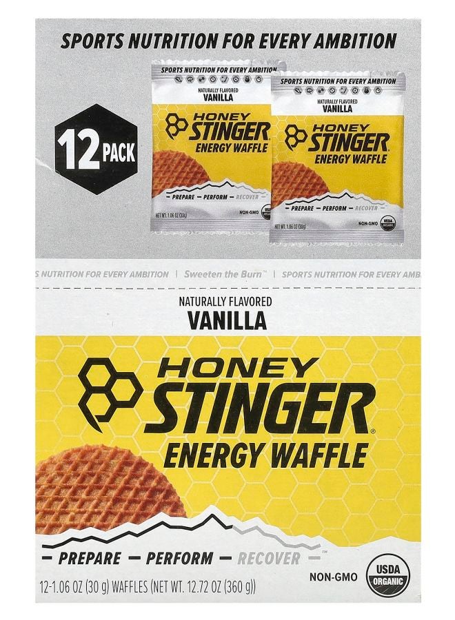 Honey Stinger Energy Waffle Vanilla 12 Waffles 1.06 oz (30 g) Each