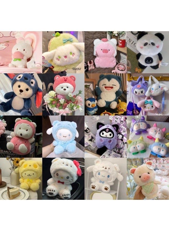 null - Labubu Labu Horror Smile Animal Plush Doll 8 Inch Grasp Machine Doll Bubble Labu Rabbit 9 Inch-Color:Strawberry Bear-Height:(minimum Order Is 20 Pieces Per Style) - Image 1