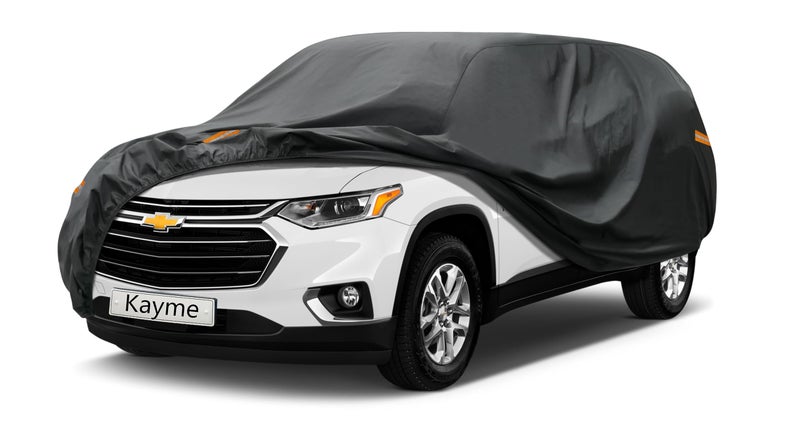 Kayme 7 Layers SUV Car Cover Custom Fit for Chevrolet Chevy Traverse 20092025 Waterproof All Weather for Automobiles Outdoor Full Cover Rain Sun UV Protection