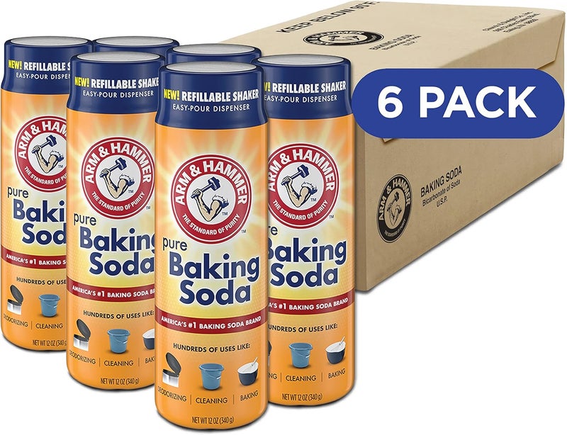 Arm & Hammer Pure Baking Soda Shaker, 12 oz (340 g) - 6 Pack - Image 1