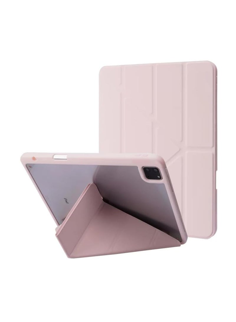 Case for iPad Pro 11 Inch air 5\10.9 with Pencil Holder, 5-in-1 Multiple Viewing Angles, Soft Clear Back Cover, Auto Wake/Sleep, (Pink) - Image 2