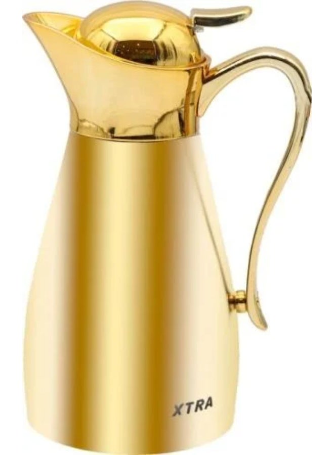 XTRA Small Thermal Serving Flask, 350 ml Capacity, Stainless Steel Body – Gold