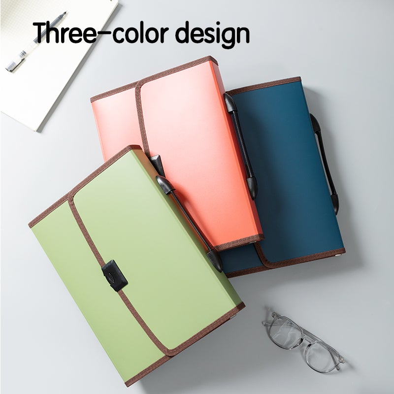 Deli Expanding File Folder 13 Pockets A4 FC-13P Push Lock Closure Document Organizer Assorted Colours - Image 4