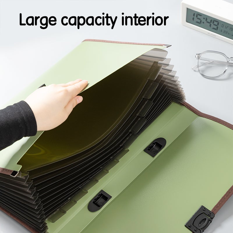 Deli Expanding File Folder 13 Pockets A4 FC-13P Push Lock Closure Document Organizer Assorted Colours - Image 3