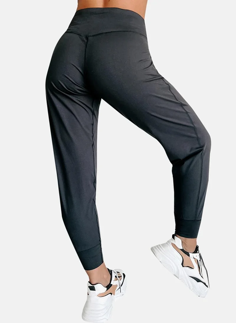 YUNIQEE Black Plain Jogger Trouser