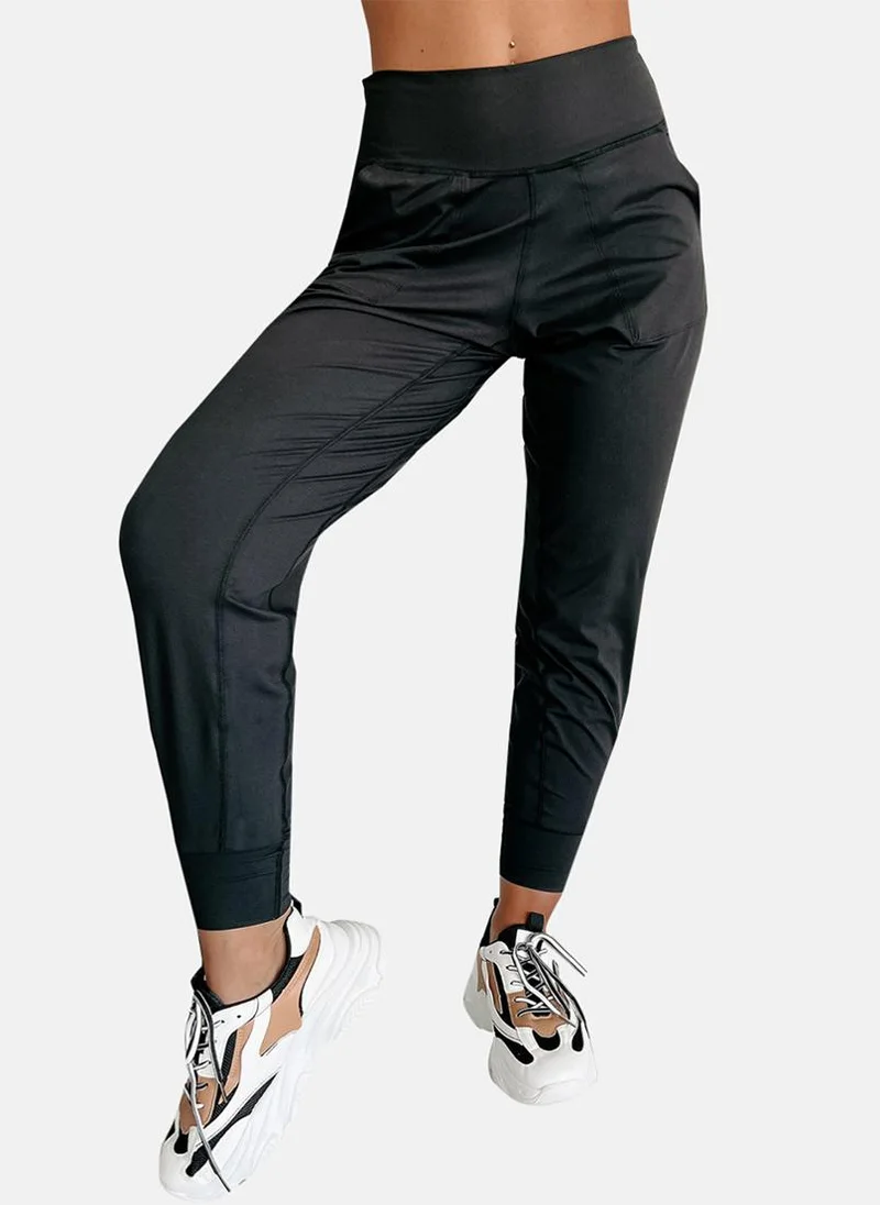 YUNIQEE Black Plain Jogger Trouser