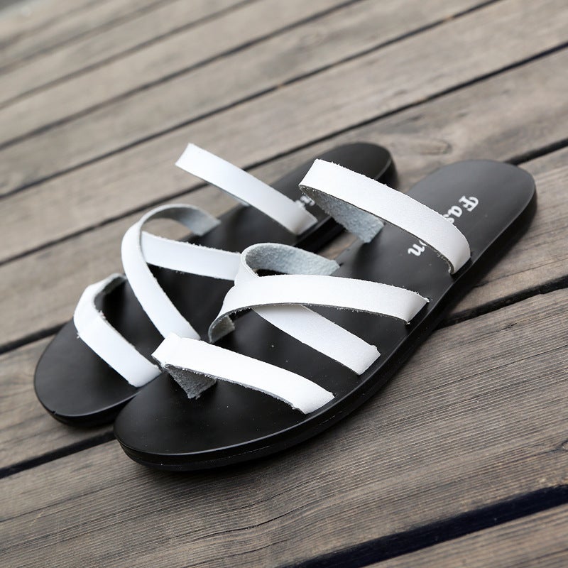 Men'S Slippers, Large Size Men'S Beach Slippers, Roman Sandals, Genuine Leather, Large Size, Breathable, Men'S Slippers - Image 2