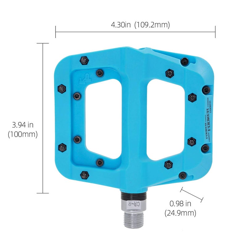 FOOKER MTB Pedals Mountain Bike Pedals 3 Bearing Non-Slip Lightweight Nylon Fiber Bicycle Platform Pedals for BMX MTB 9/16" - Image 5