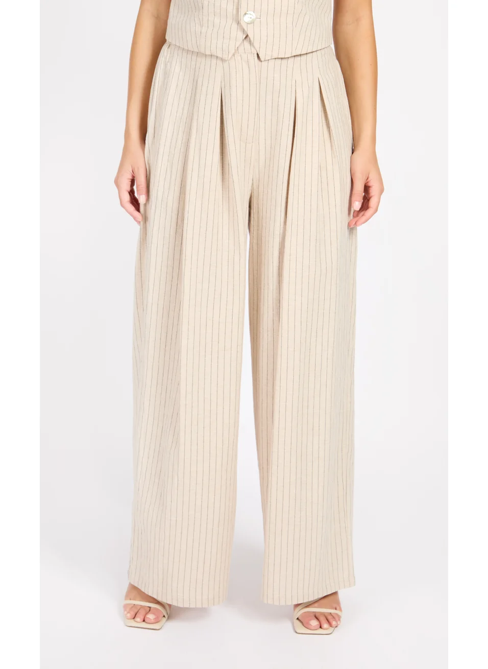 ليتل مسترس High Waist Stripe Linen Trouser