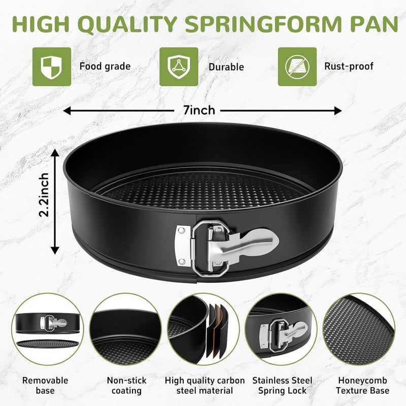 ZeroPone 7 Inch Springform Pan with Removable Bottom, Non-stick Round Spring Form Cake Mold Cheesecake Pan For Baking - Image 2
