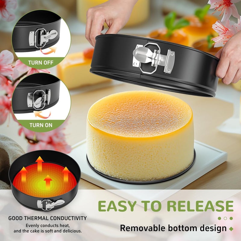 ZeroPone 7 Inch Springform Pan with Removable Bottom, Non-stick Round Spring Form Cake Mold Cheesecake Pan For Baking - Image 3