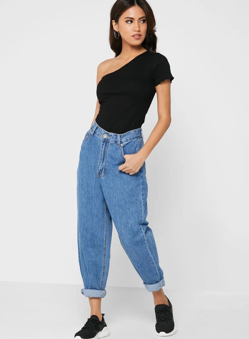 Ginger Basics One Shoulder Crop Top