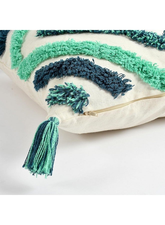 Furnistitchs Furnistitchs Premium Decorative Throw Cushion Pillow Cover Boho Home Decor - Living Room Bedroom Couch Sofa Cushion Covers 16 inch x 16 inch (Green Diamonds, 2) - Image 2