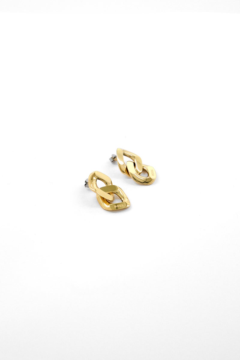 BOSS Women 1 Pair Stainless Steel Earrings, Gold  - Image 1