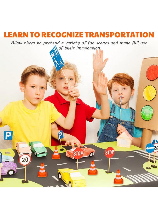 TOYANDONA 7Pcs Mini Traffic Cones, 1. 37 inch Play Traffic Signs Safety Cones Mini Road Signs Toy for Kids Street Signs Playset - Image 4