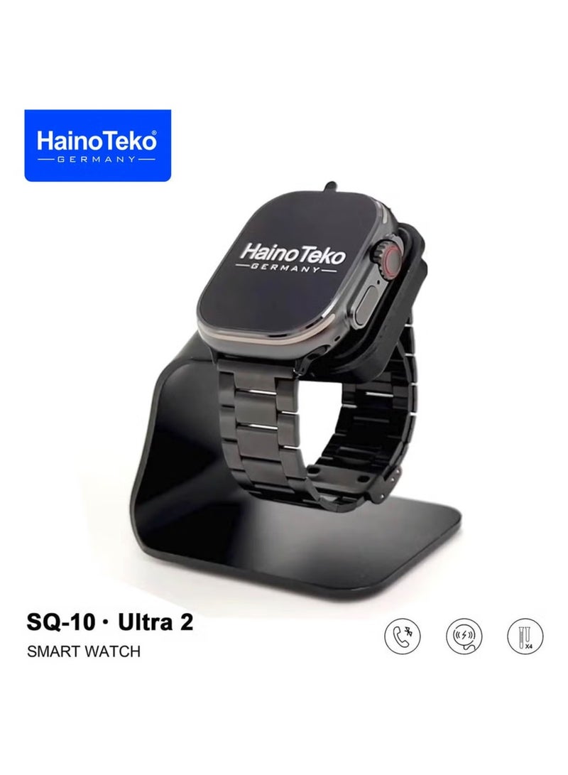 Haino Teko SQ10 Ultra Smart Watch with 2.2 Inch AMOLED Display, 4 Interchangeable Straps, and Wireless Charger for Gents & Boys – Stylish, High-Performance Smartwatch in Black - Image 3