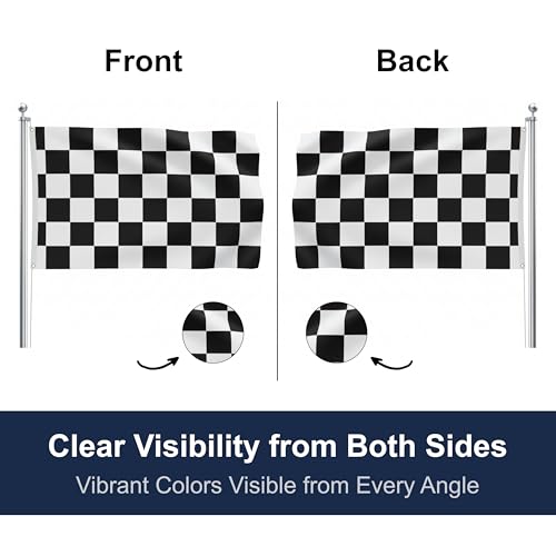 Shoe String King SSK® Checkered - Racing Outdoor Flag - Large 3' x 5', Weather-Resistant Polyester - Image 2