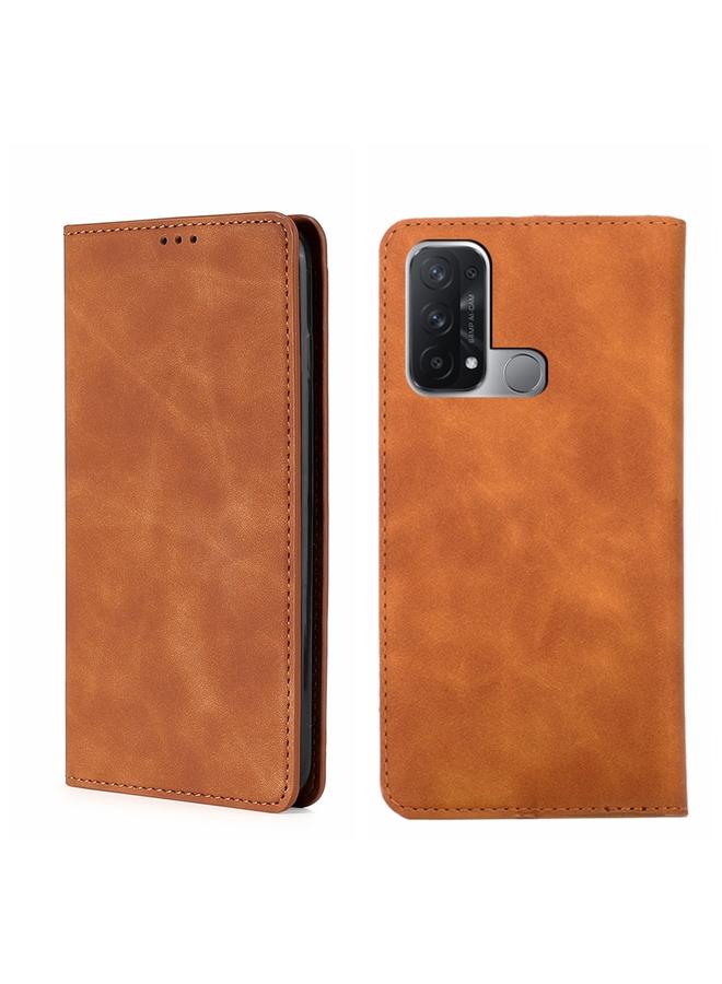 اس-توب جراب هاتف OPPO Reno5 A Skin Feel Magnetic Flip Leather أفقي - Image 1
