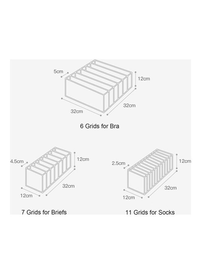 NIBEMINENT Foldable Underwear Storing Box Set Beige/White - Image 2