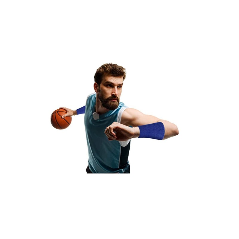 Zikra 6 Pack Wrist Sweatband Sport Wristbands Elastic Athletic Cotton Wrist Bands Unisex for Football Basketball Running Athletic Sports - Image 2