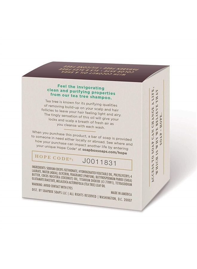 Soapbox Tea Tree Shampoo Bar, Natural, Eco Friendly Bar Shampoo for Dry Scalp | Color Safe, Sulfate Free, Paraben Free, Silicone Free, Cruelty Free, and Vegan Shampoo, 3.1oz (Pack of 1) - Image 2