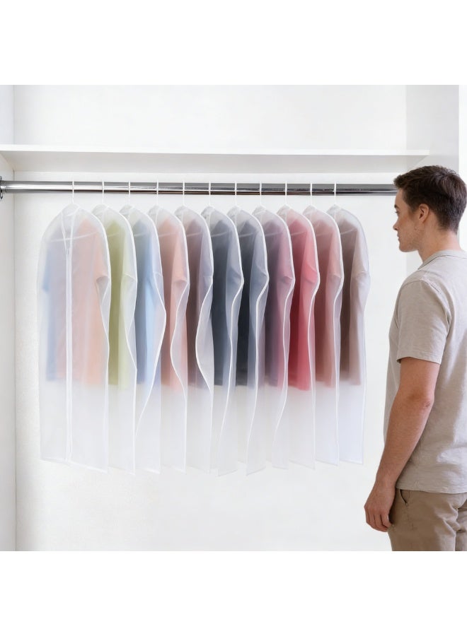 أفضل YK 15 حزمة ملابس شفافة غطاء غبار أكياس الملابس -تعليق أكياس التخزين مع إغلاق السراب، منظم مقاوم للغبار ل تي شيرت، القمصان والملابس اليومية خزانة التخزين السفر 60*120 سم - Image 2