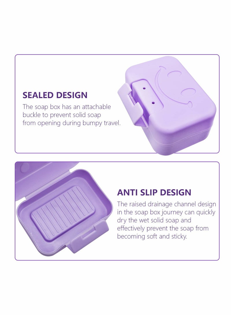 4 Pack Soap Holder Travel Case, Portable Leak Proof Soap Box Dish Container in 4 Colors (11 x 7.5 x 5.3cm) - Image 2