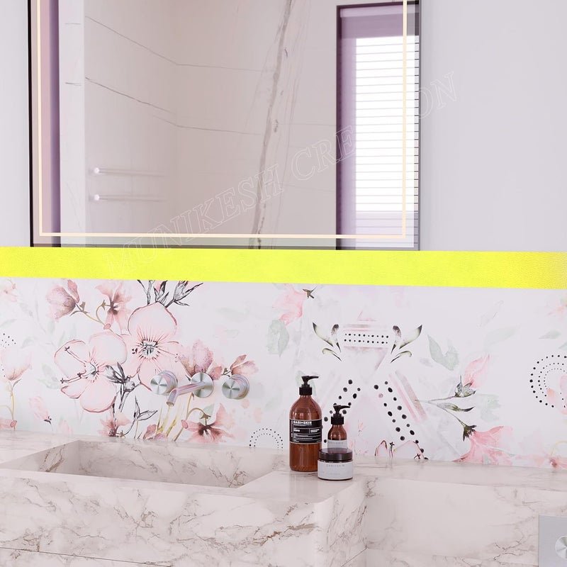 MUNIKESH CREATION Lemon Yellow Colour Wallpaper Border Peel and Stick Lemon Yellow Contact Paper for Countertops Border, Wall Corners Stickers and Wall Decor Waterproof Self Adhesive 4x240 Inch - Image 2