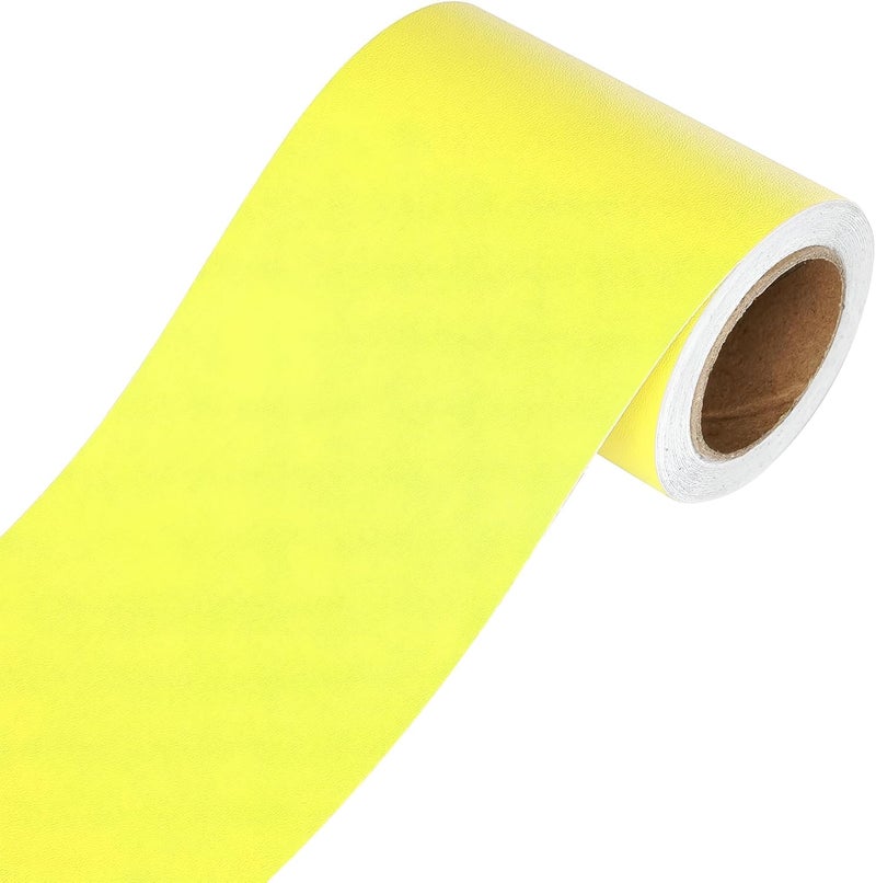 MUNIKESH CREATION Lemon Yellow Colour Wallpaper Border Peel and Stick Lemon Yellow Contact Paper for Countertops Border, Wall Corners Stickers and Wall Decor Waterproof Self Adhesive 4x240 Inch - Image 1