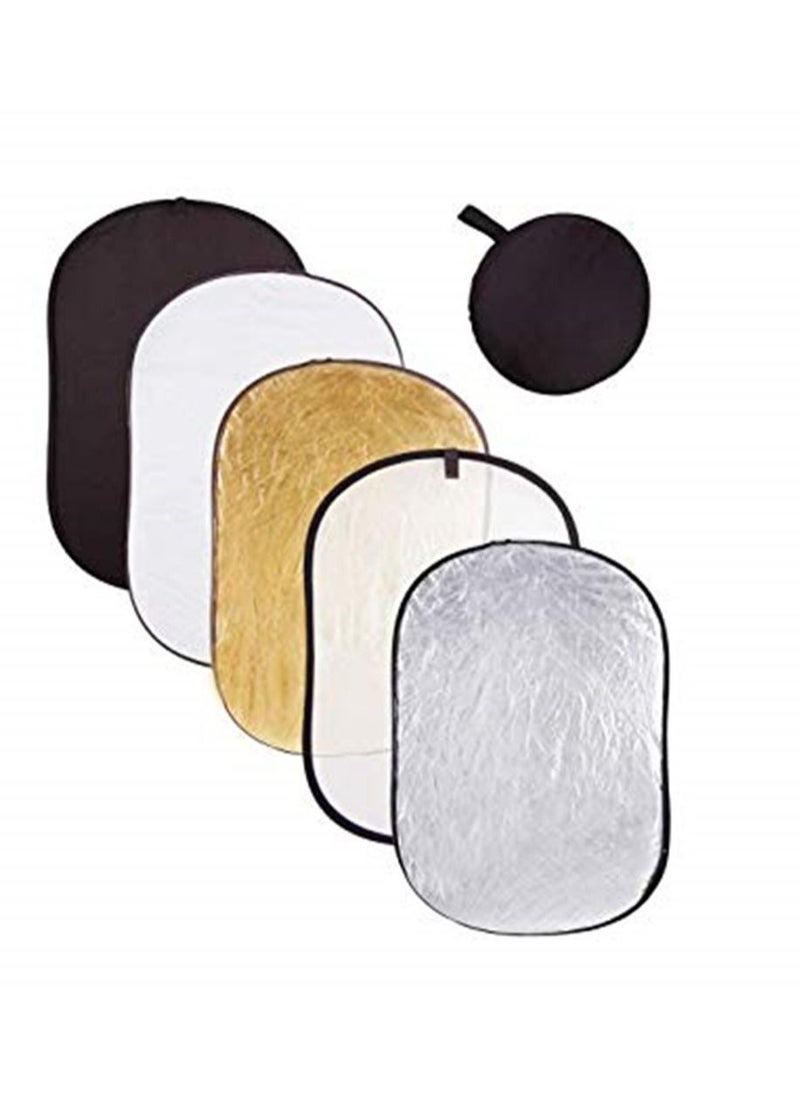 Generic - 110 cmx150cm 5 in 1 Collapsible Multi Lighting Reflector Set Photo Studio Outdoor Photography - Image 1