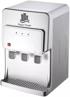 Generic Water cooler for offices and homes, with three spouts to provide hot and cold drinking water at the touch of a button, in an elegant metallic silver color that matches modern interiors and limited spaces  - Image 4