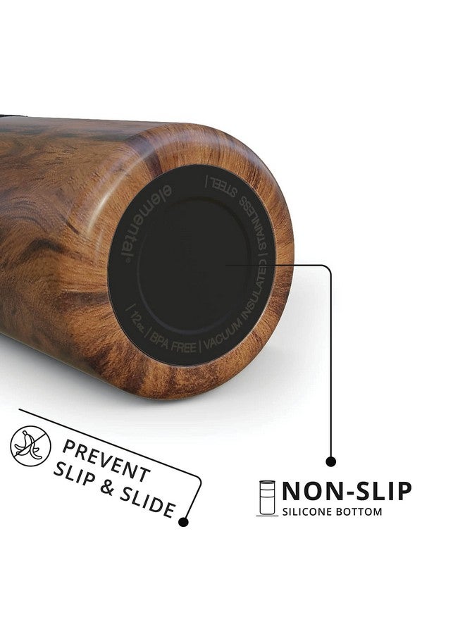 Elemental كوب تامبلر معزول من إليمينتال أرتيزان، كوب سفر قهوة ثلاثي الجدران، كوب قهوة من الفولاذ المقاوم للصدأ قابل لإعادة الاستخدام مع غطاء سيراميك، أكواب قهوة حرارية للمشروبات الساخنة (6 ساعات) والباردة (18 ساعة)، 16 أونصة - خشب تيك - Image 5