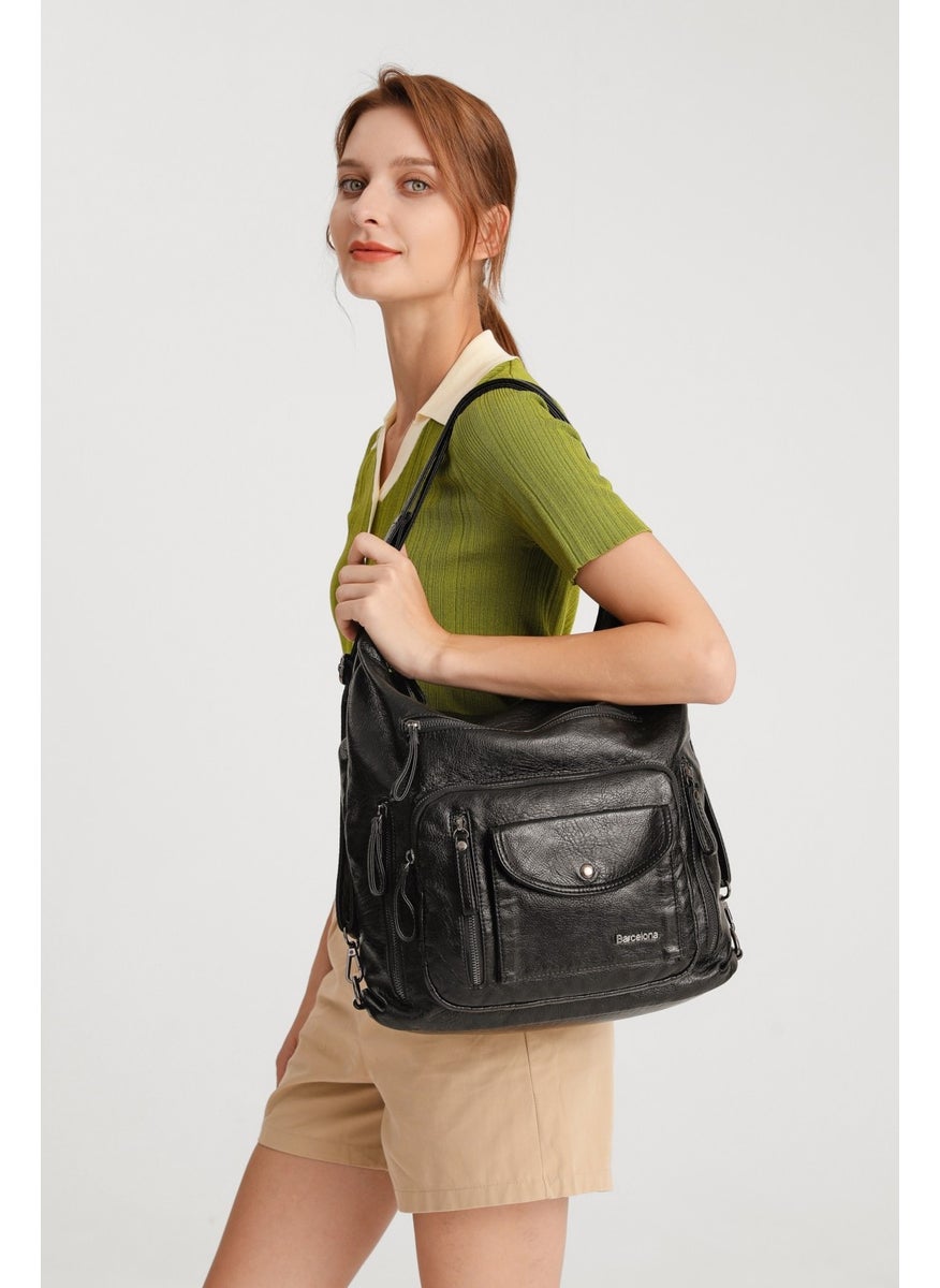 Barcelona - Washed Leather Both Back and Shoulder Women's Bag 21-K 1580 - Image 1