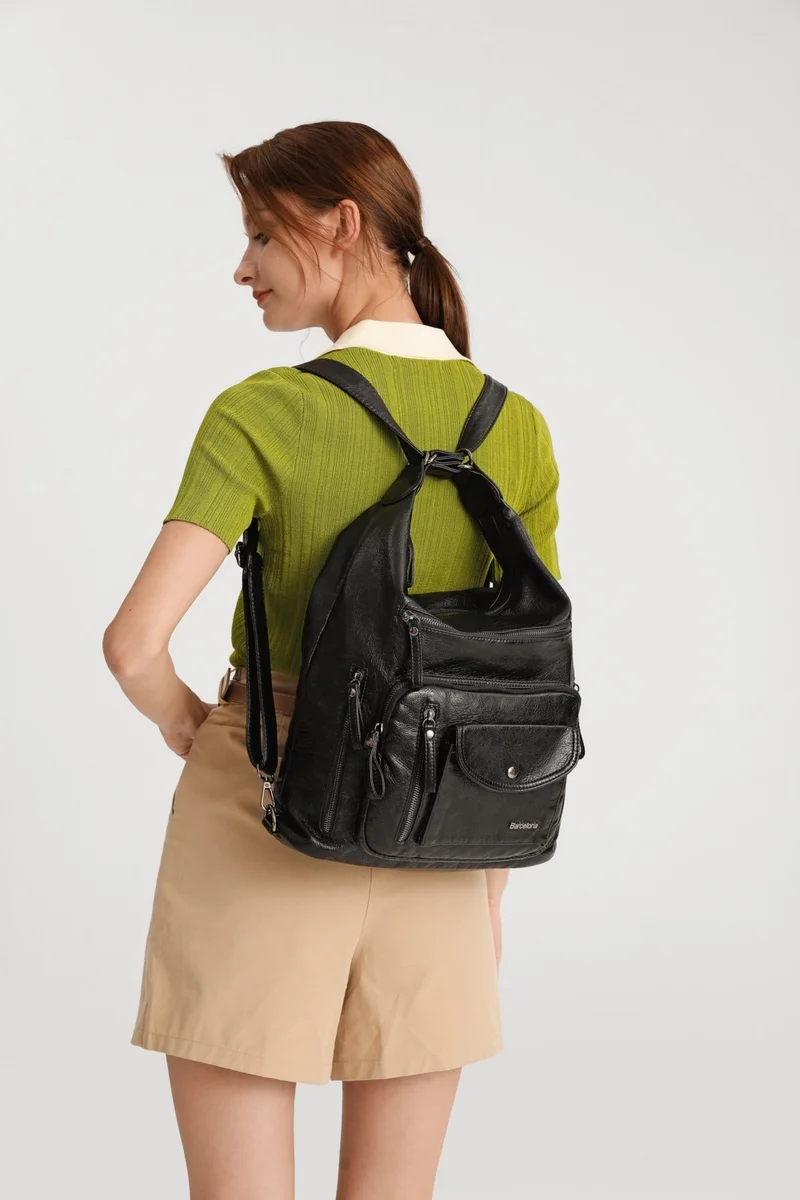 برشلونة Washed Leather Both Back and Shoulder Women's Bag 21-K 1580