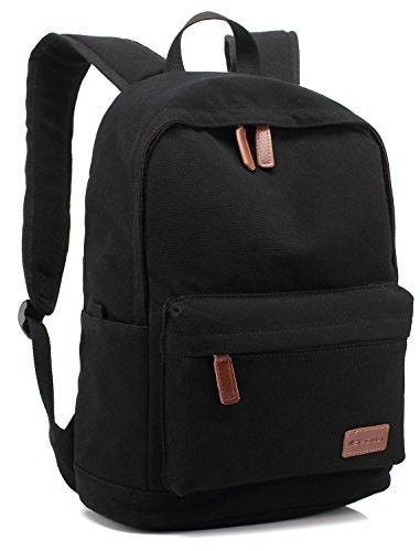kayond Casual Style Lightweight canvas Laptop Bag/Durable Travel backpacks/Rucksack for Men&Women/Fashion Backpack Fits 15 inch Notebook (Black) - Image 3