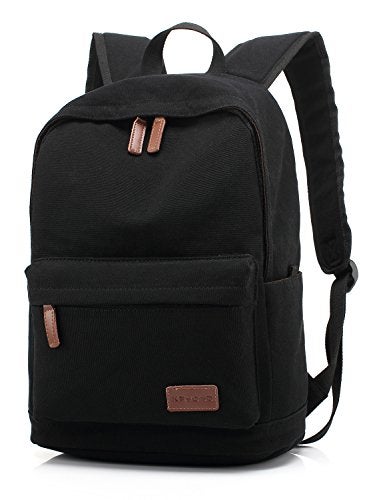kayond Casual Style Lightweight canvas Laptop Bag/Durable Travel backpacks/Rucksack for Men&Women/Fashion Backpack Fits 15 inch Notebook (Black) - Image 2