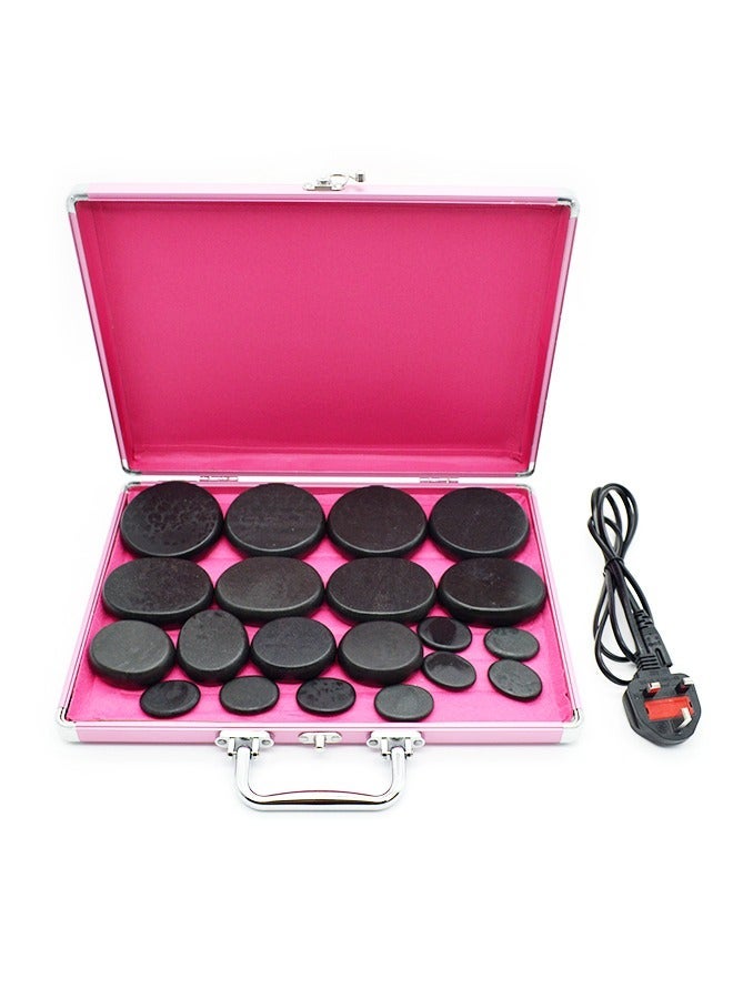 Portable Hot Stones Massage Warmer Set 20 PCS Temp Control Heated Stones Massage Rocks for Home Spa Warming Relaxing Relief - Image 1