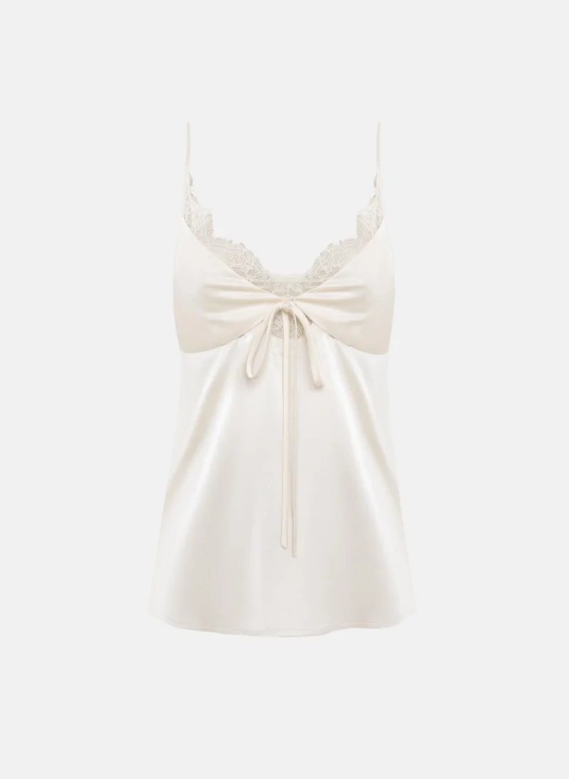 Lichi Thin-strapped top with lace and matching ties