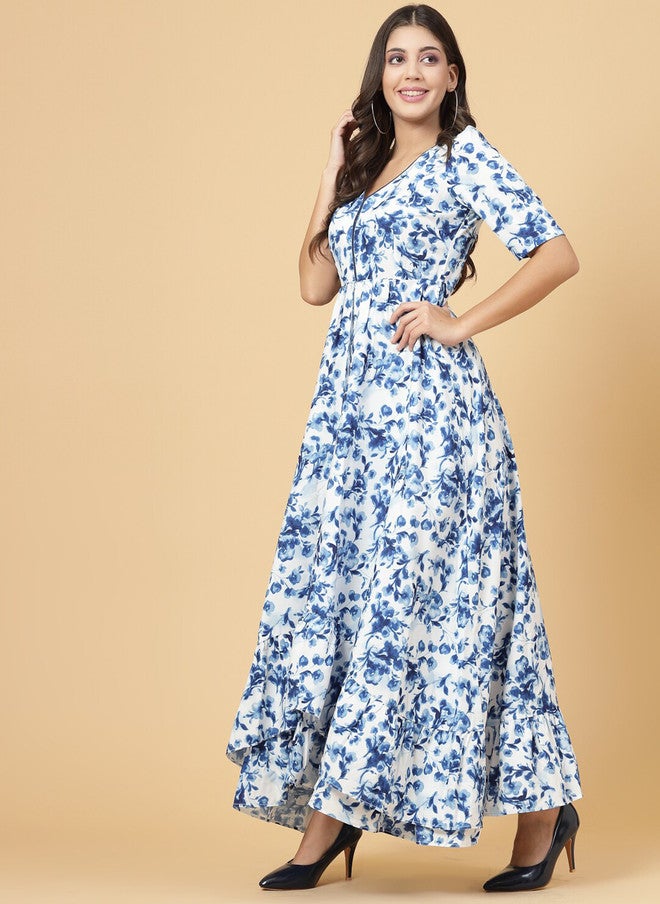 RAASSIO Floral Printed Maxi Dress for Women - Image 4