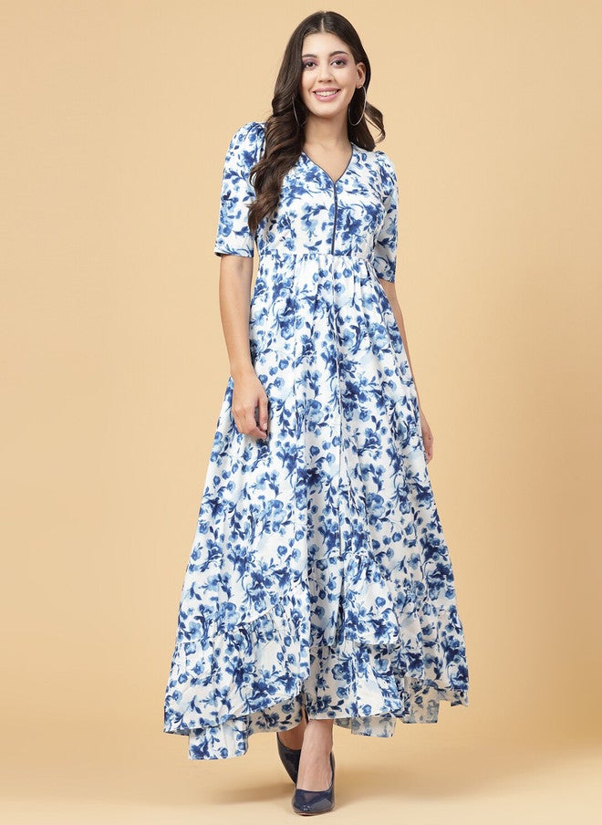 RAASSIO Floral Printed Maxi Dress for Women - Image 1